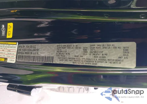 2020 Jeep Gladiator Sport 4X4 from USA, damaged, VIN 1C6HJTAG3LL202161